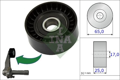 Apulaitehihnan kiristinlaitteen rulla 506-0098